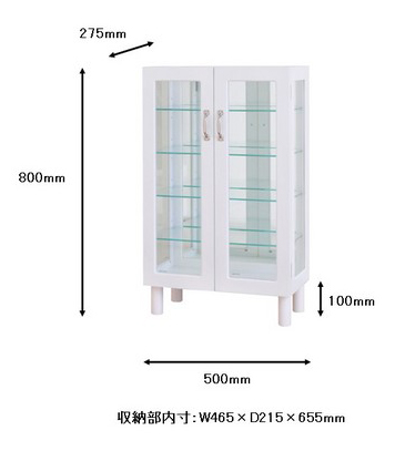 扉付コレクションケース幅50cm 収納ケース ガラスケース ショーケース