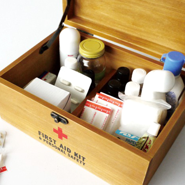 救急箱 木製 アウトレット クスリ箱 かわいい 薬箱 ナチュラル