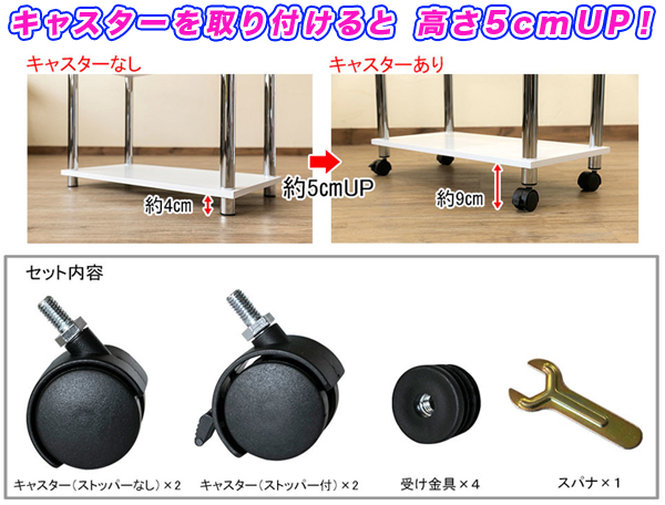 シンプルラック用 専用キャスター 取付工具 セット ☆ サイドラック