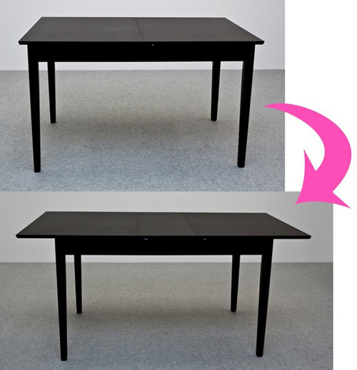 伸長式ダイニングテーブル120～150cm幅／全2色 横幅が変えられる伸縮式