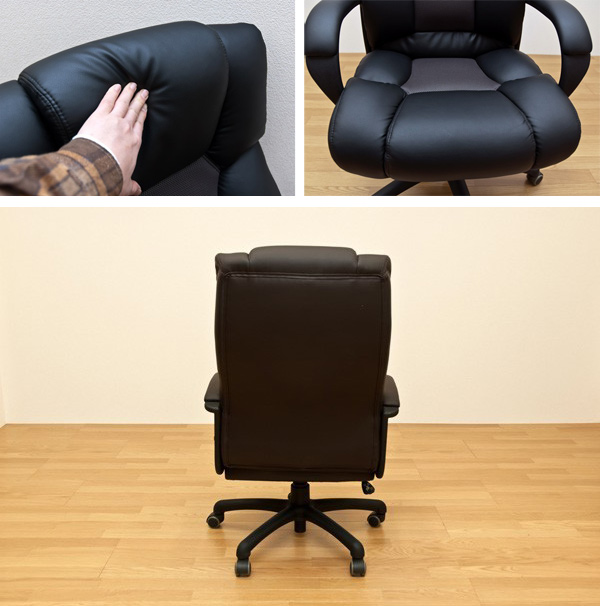 オフィスチェア 合成皮革 ハイバックチェア パソコンチェア 椅子