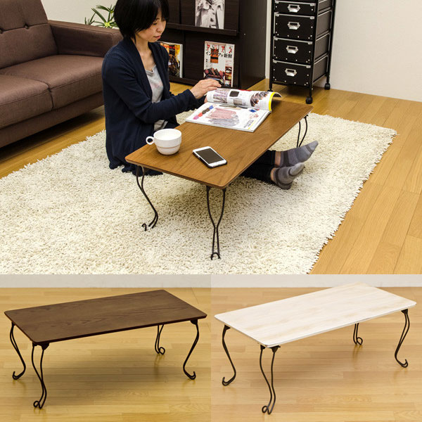 猫脚 テーブル 幅80cm 折りたたみ テーブル 角型 座卓 センターテーブル ローテーブル レトロ 机 折り畳み式