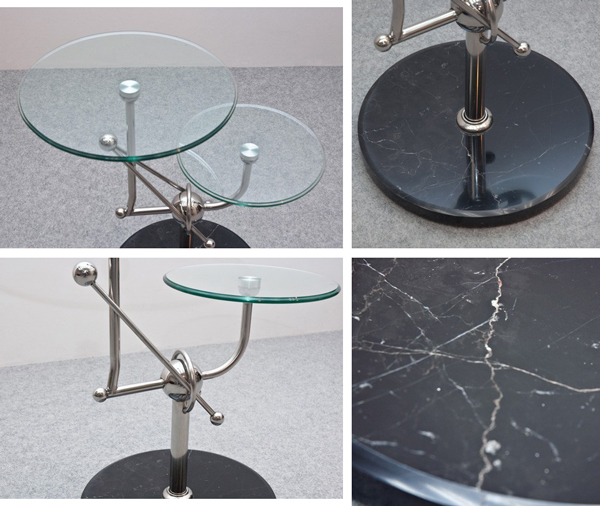 強化ガラス製サイドテーブル ガラステーブル 飾り台 ソファサイド